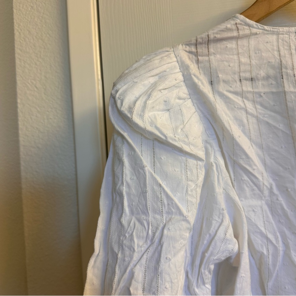 DANIELLE BERNSTEIN  White V-Neck long sleeve Bodysuit - Picture 7 of 8
